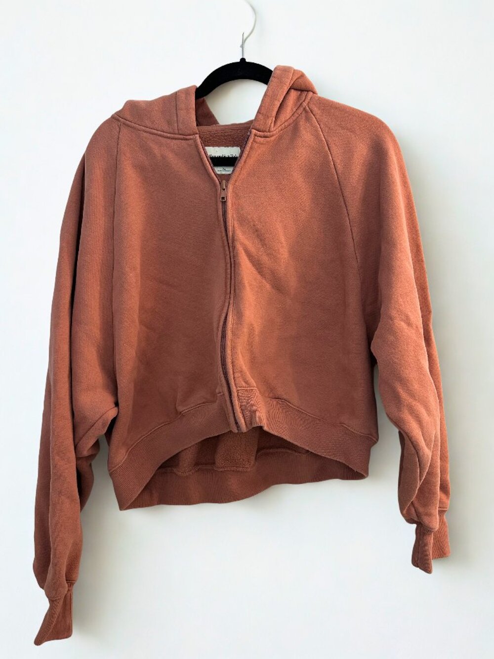 Abercrombie Sunday Shrunken Full-Zip Hoodie XL - Terracotta - EUC
